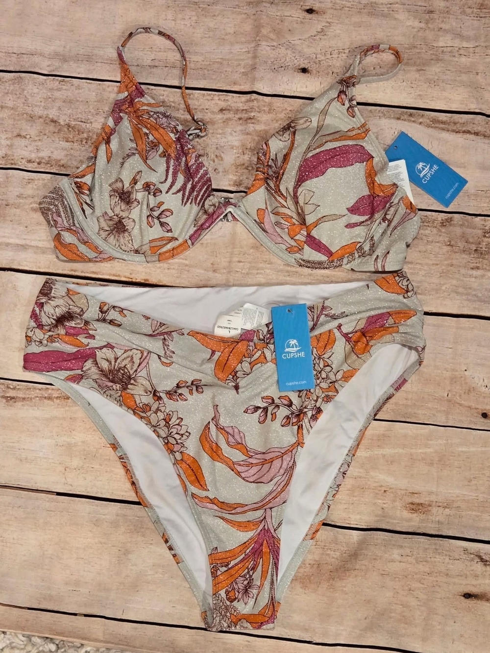 Cupshe Two-Piece Bikini Set,  NWT Sz Large